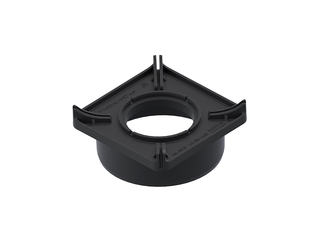 Патрубок Easy2 для вертикального соединения лотка водоотводного Easy2 DN100 с трубой D110мм (110x110x40мм)